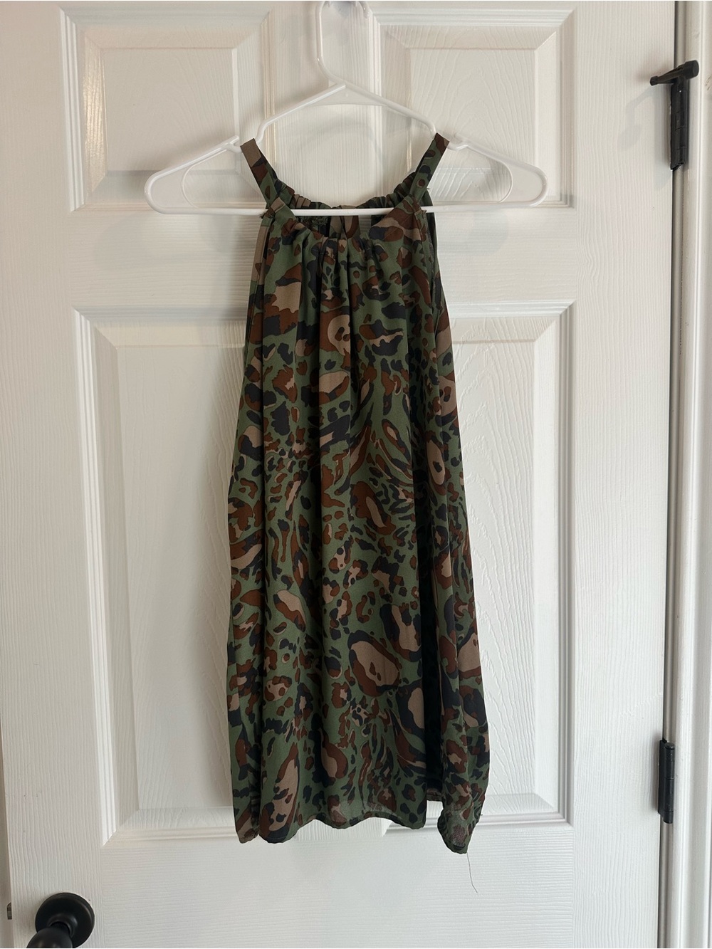 Women’s Camo Leopard Top - Olive Green